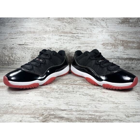 Men\'s Nike Air Jordan 11 XI Retro Low Bred Black/White/Red Sz 10 EUC!! main image 11